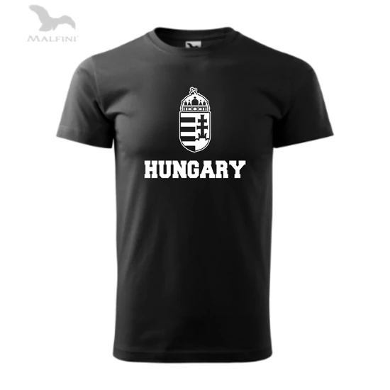 Férfi póló - HUNGARY felirattal - fekete, fehér