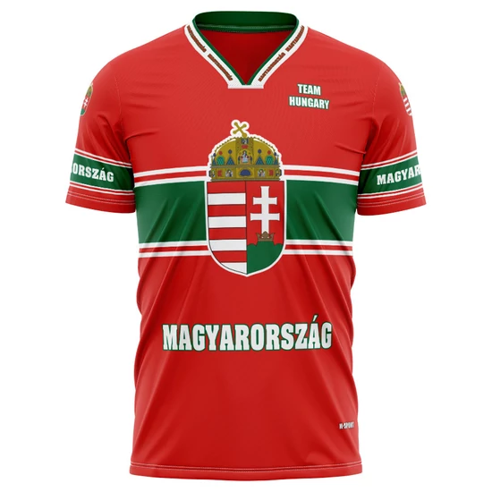 Férfi technikai póló - Magyarország felirattal -piros