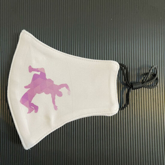 Állítható gumis maszk- lila Jordan mintával-fehér