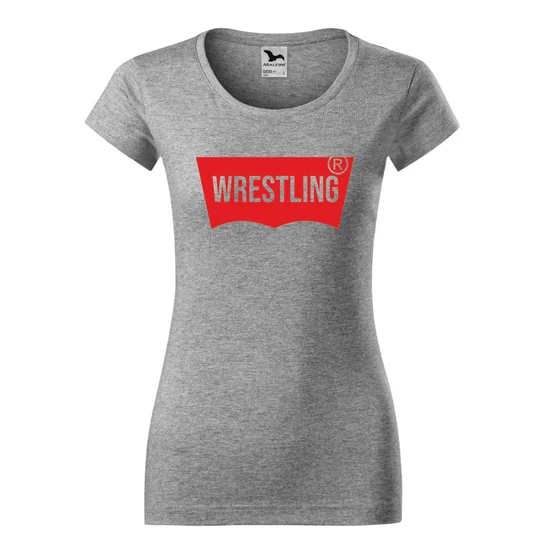 Női póló - Levis Wrestling piros mintával - fehér pólón