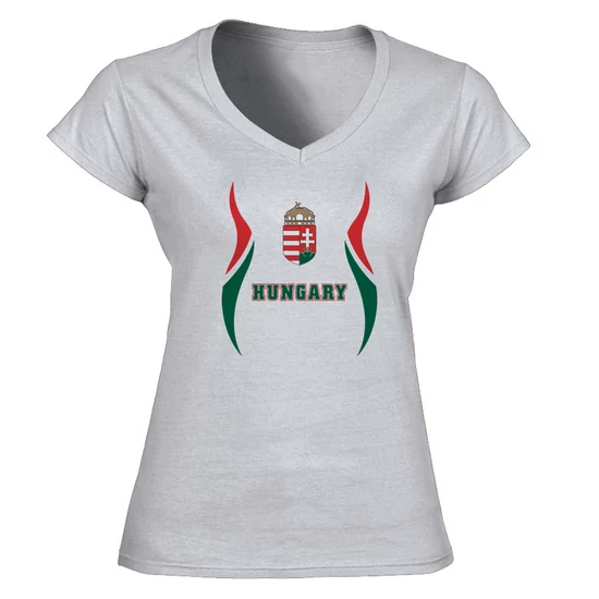 Női Magyar címeres póló - fehér-mintás