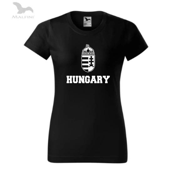 Női fekete póló, HUNGARY felirattal