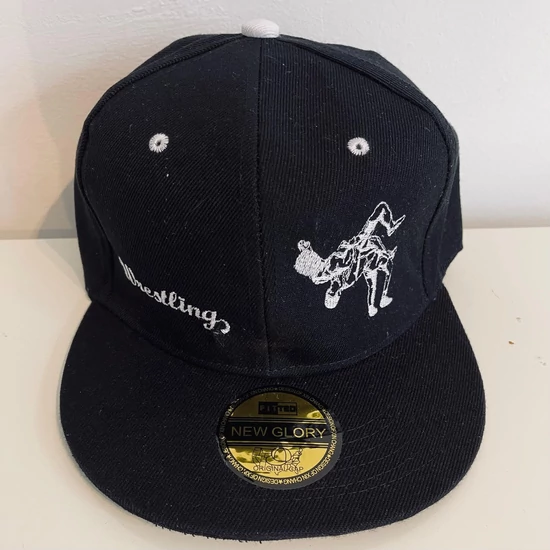 SNAPBACK - Wrestling felirattal-hímzett, Fekete-fehér