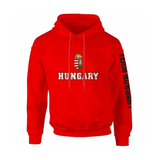 Felnőtt és gyerek kapucnis pulóver - HUNGARY-piros
