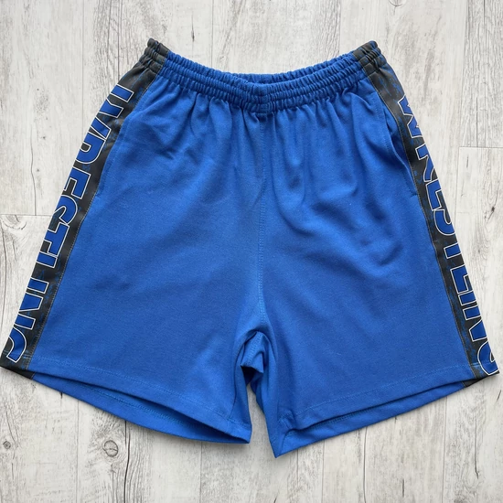 Férfi birkózó short, pique anyag - Wrestling - középkék, fekete