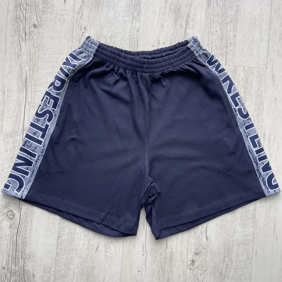 Férfi birkózó short, pique anyag - Wrestling - sötétkék, szürke