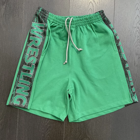 Férfi birkózó short, pique anyag - Wrestling - zöld, fekete