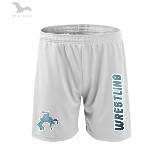 Technikai short, fehér, világoskék dobós minta+wrestling