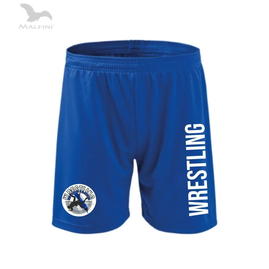 Technikai short - kék, Wrestling mintás