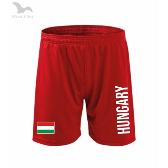 Technikai short, piros, Hungary+zászló