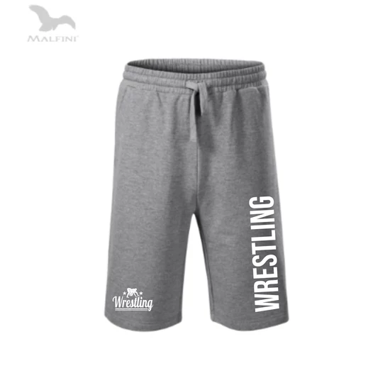 Hosszú szárú pamut short - Szürke-fehér