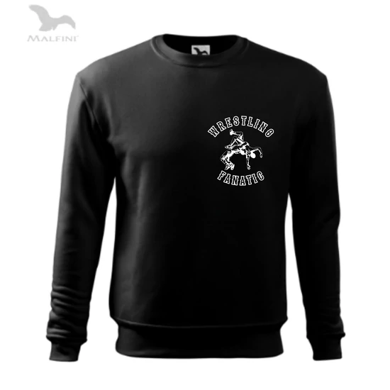 Férfi/gyerek pulóver, fekete, fehér wrestling fanatic mintával