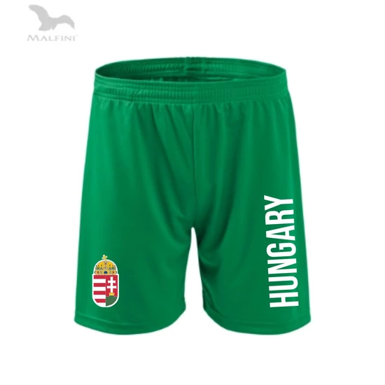 Technikai short, zöld, Hungary+címer