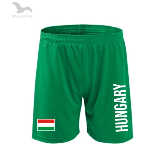 Technikai short, zöld, Hungary+zászló