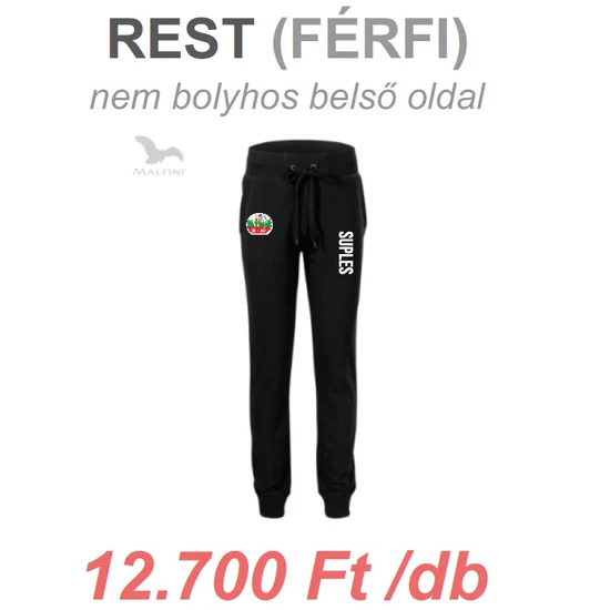 Férfi húzott aljú nadrág - SUPLES mintával - fekete