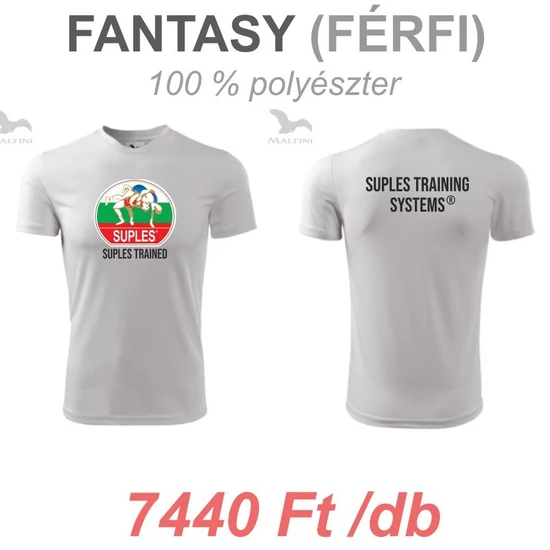 Férfi Technikai Póló - SUPLES mintával - fehér pólón