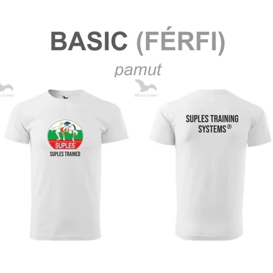 Férfi Pamut Póló - SUPLES mintával - fehér pólón