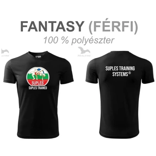 Férfi Technikai Póló - SUPLES mintával - fekete pólón