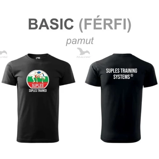 Férfi Pamut Póló - SUPLES mintával - fekete pólón