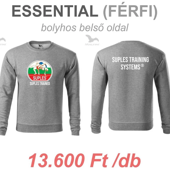 Férfi környakas pulóver - SUPLES mintával - szürke pulóveren