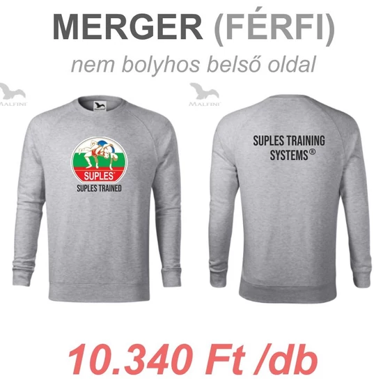Férfi környakas pulóver(tavaszi-őszi) - SUPLES mintával - szürke pulóveren