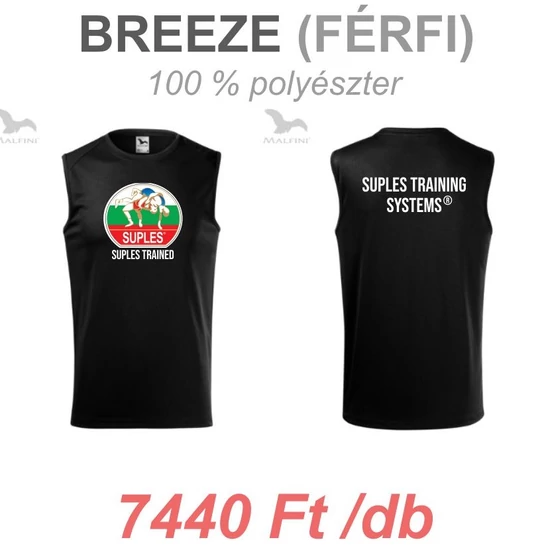 Férfi Technikai Trikó - SUPLES mintával - fekete trikón