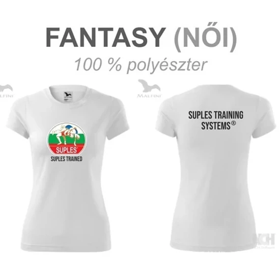 Női Technikai Póló - SUPLES mintával - fehér pólón