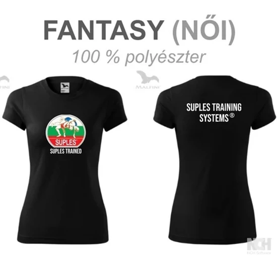 Női Technikai Póló - SUPLES mintával - fekete pólón