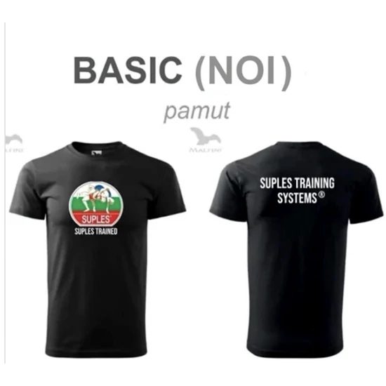 Női Pamut Póló - SUPLES mintával - fekete pólón