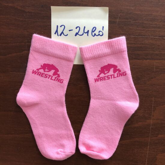 Baba zokni - rózsaszín összekapaszkodós mintával - rózsaszín zoknin (12-24hó)