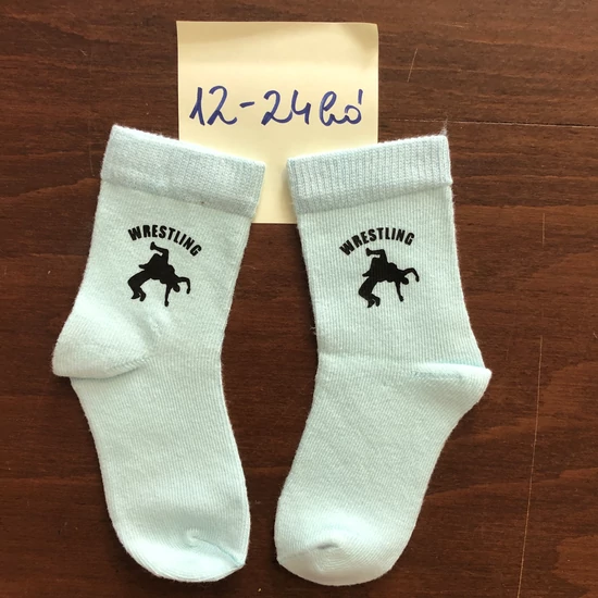Baba zokni - fekete dobós mintával - menta zoknin (12-24hó)