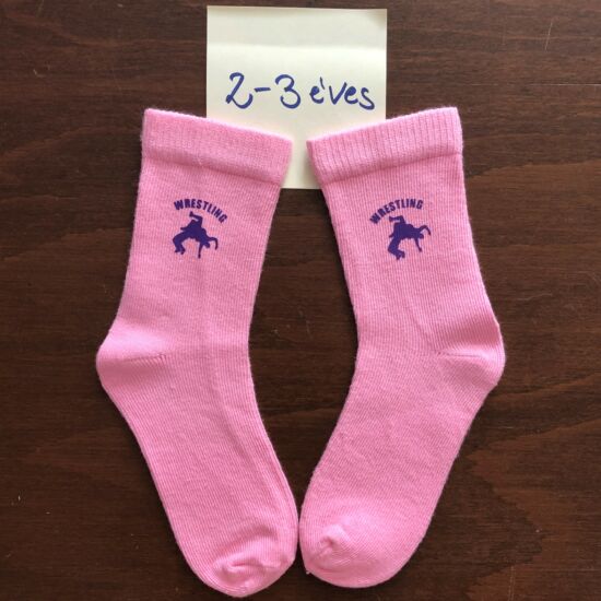 Baba zokni - lila dobós mintával - rózsaszín zoknin (2-3 év)